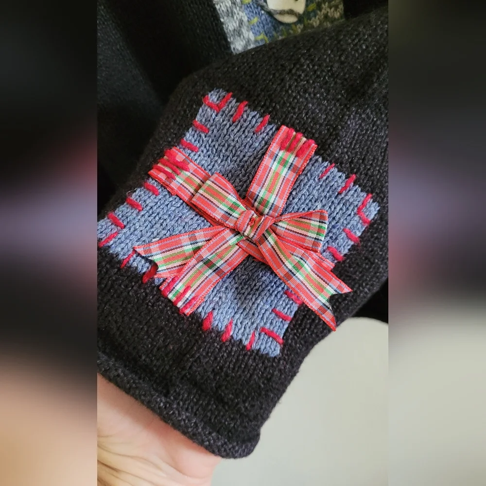 Vtg Northern Isles Ramie Blend Rolled Hem Pullover Christmas Sweater, Women's XL - Picture 3 of 12